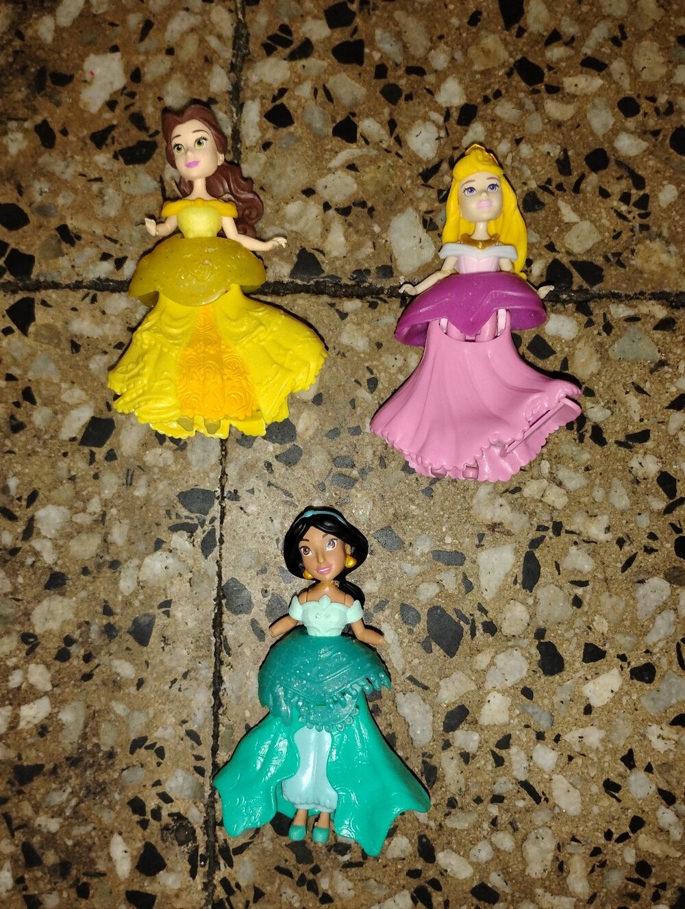 Yellow, Pink, and Teal Princess Doll Figures - Kids Toys